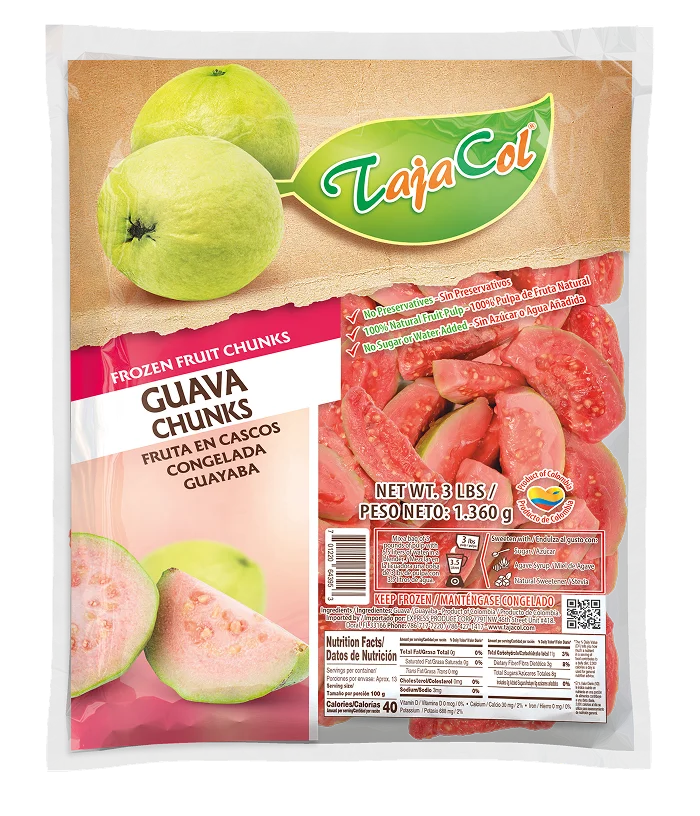 Tajacol frozen guava chunks – ready-to-use tropical fruit for foodservice and retail.