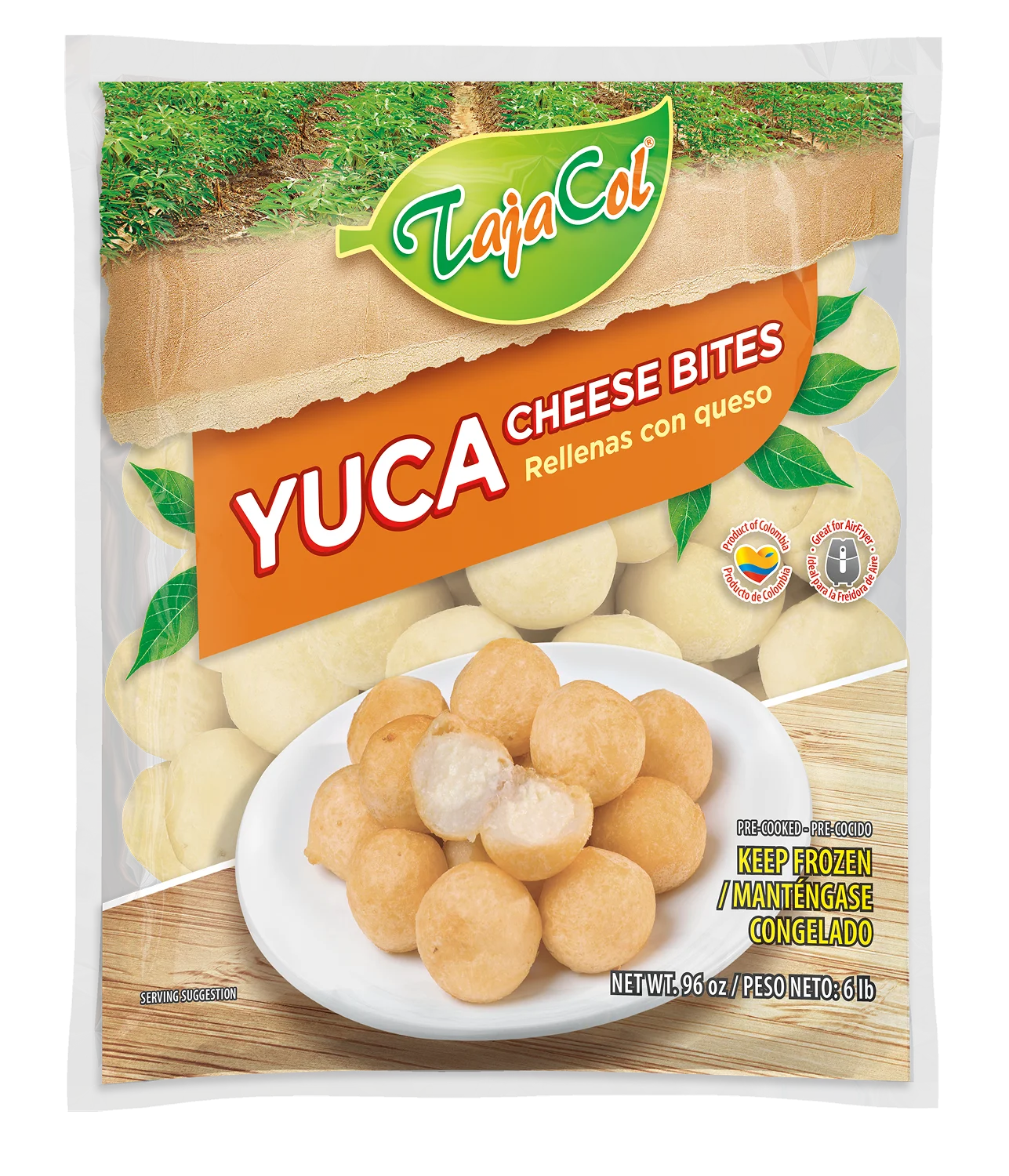 tajacol–yuca-rellena-con-queso–yuca-cheese-bites–frozen–01 Tajacol yuca cheese bites – ready-to-cook product for foodservice and retail.
